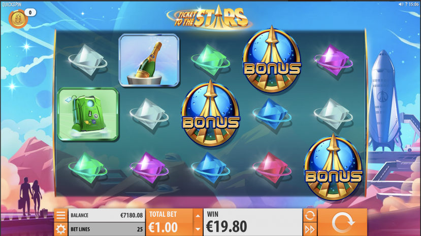 Ticket to the Stars Slot Playtable